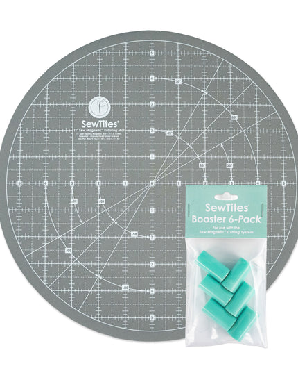 BUNDLE: Sew Magnetic 11" Rotating Self-Healing Cutting Mat + Boosters 6-Pack